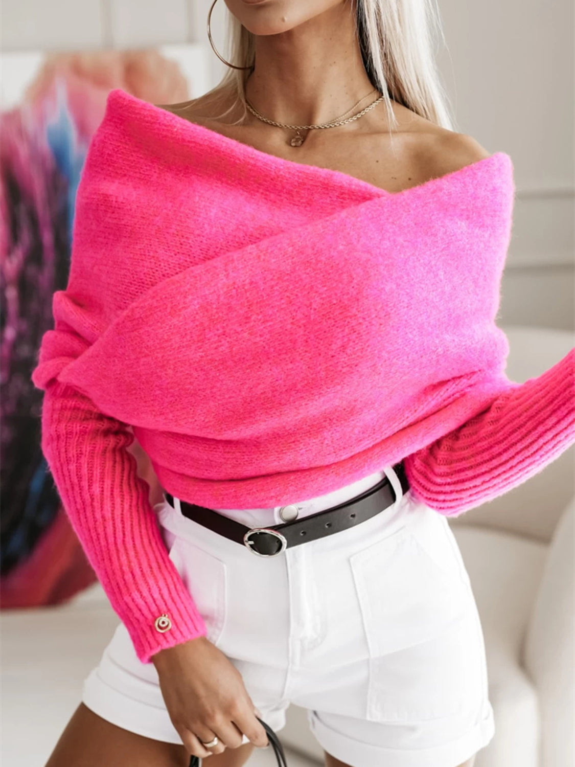 Long Sleeve Cropped Knit Top for Stylish Everyday Wear