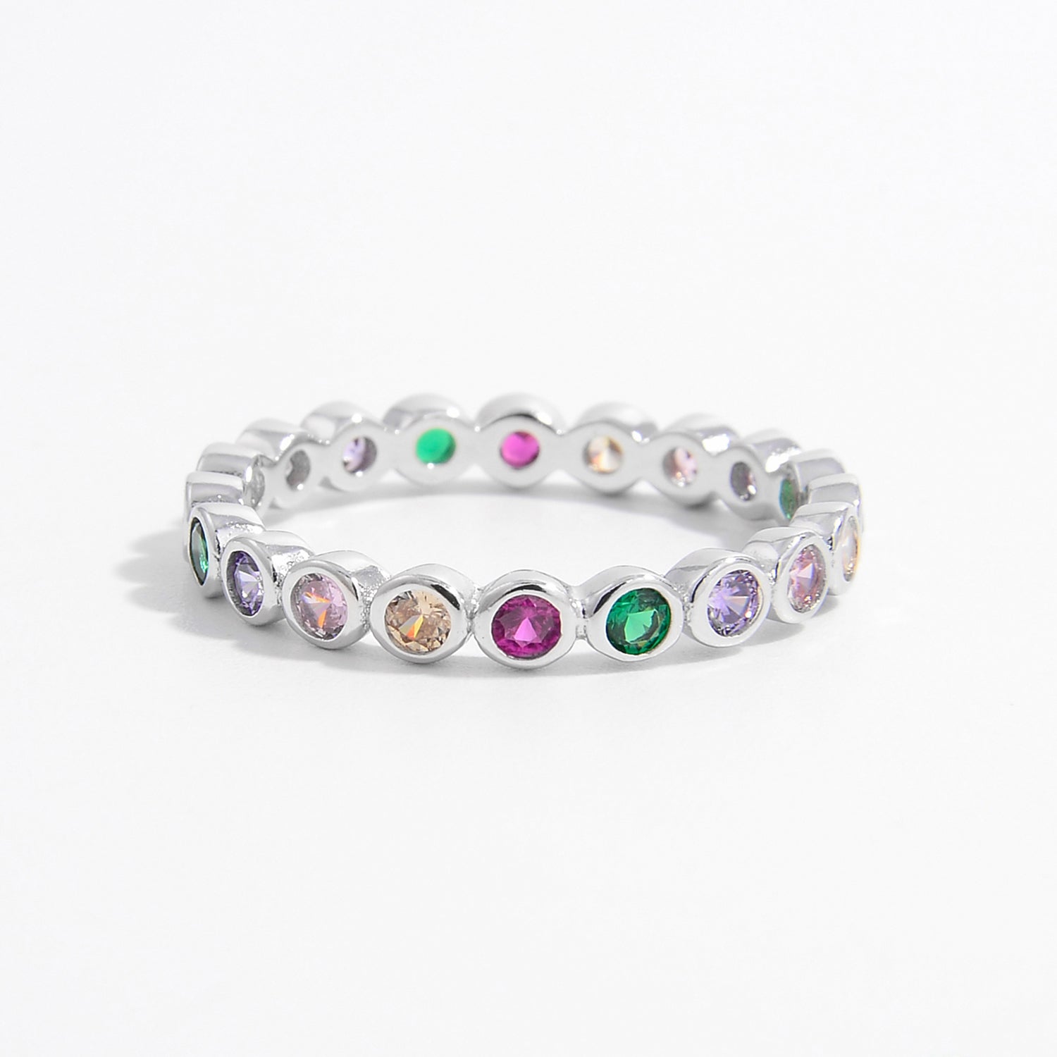 925 Sterling Silver Contrast Zircon Ring for Elegant Style