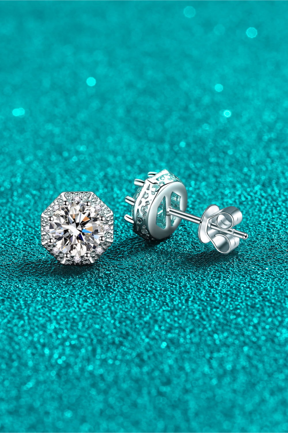 2 Carat Moissanite 925 Sterling Silver Stud Earrings Set