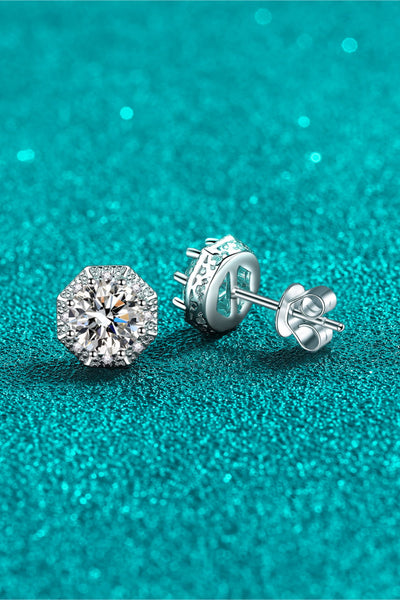 2 Carat Moissanite 925 Sterling Silver Stud Earrings Set