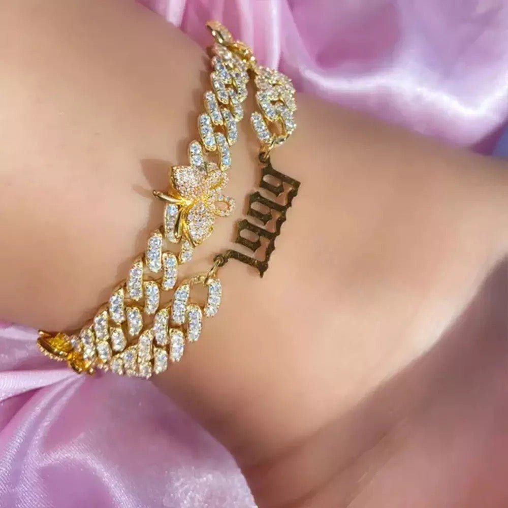 Personalized Birth Year Number Anklet 1982 To 2019 Engraved Style For Women Gift