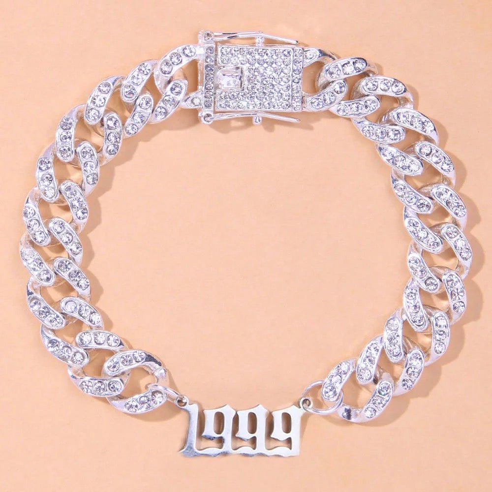 Personalized Birth Year Number Anklet 1982 To 2019 Engraved Style For Women Gift