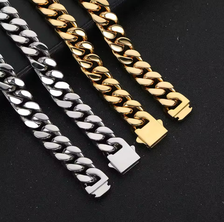 Stainless Steel Men’s Cuban Link Chain Necklace