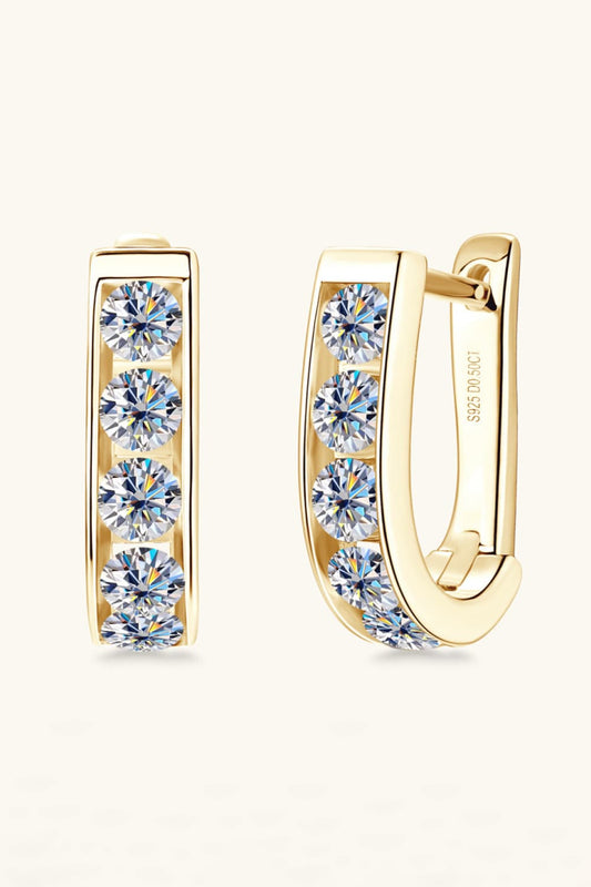 1 Carat Moissanite 925 Sterling Silver Earrings for Elegance