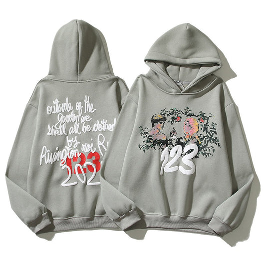 Floral Love: Cozy Plush Hoodies for Stylish Couples Fashion