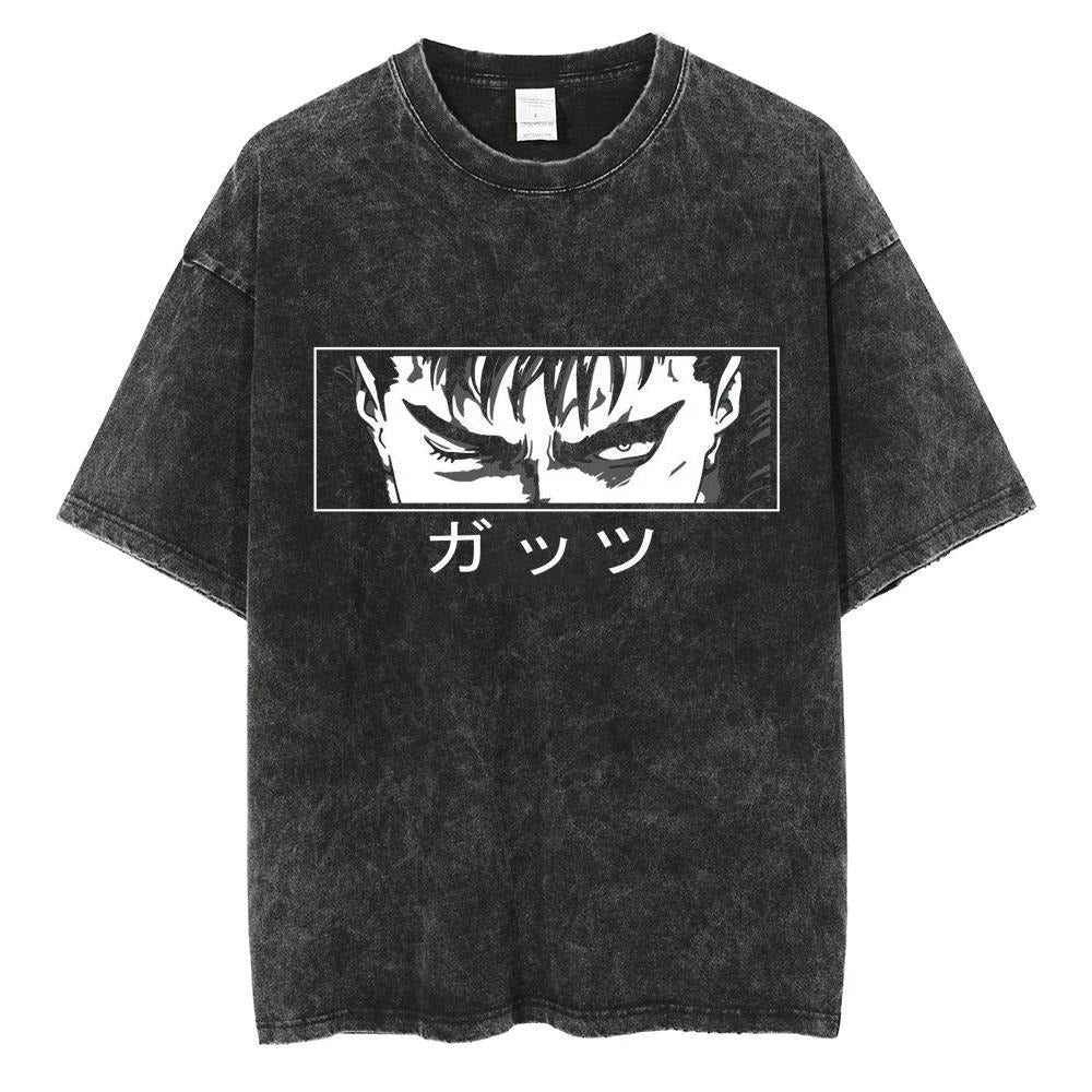 Vintage Washed Black Streetwear Tee for Men Stylish Fit