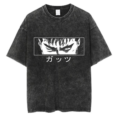 Vintage Washed Black Streetwear Tee for Men Stylish Fit