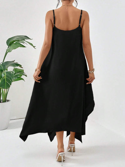 Sophisticated Scoop Neck Midi Dress for Effortless Elegance