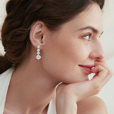 4 Carat Moissanite 925 Sterling Silver Earrings for Elegance