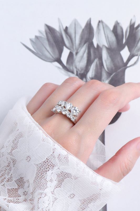 Adored Moissanite 925 Sterling Silver Ring for Elegance