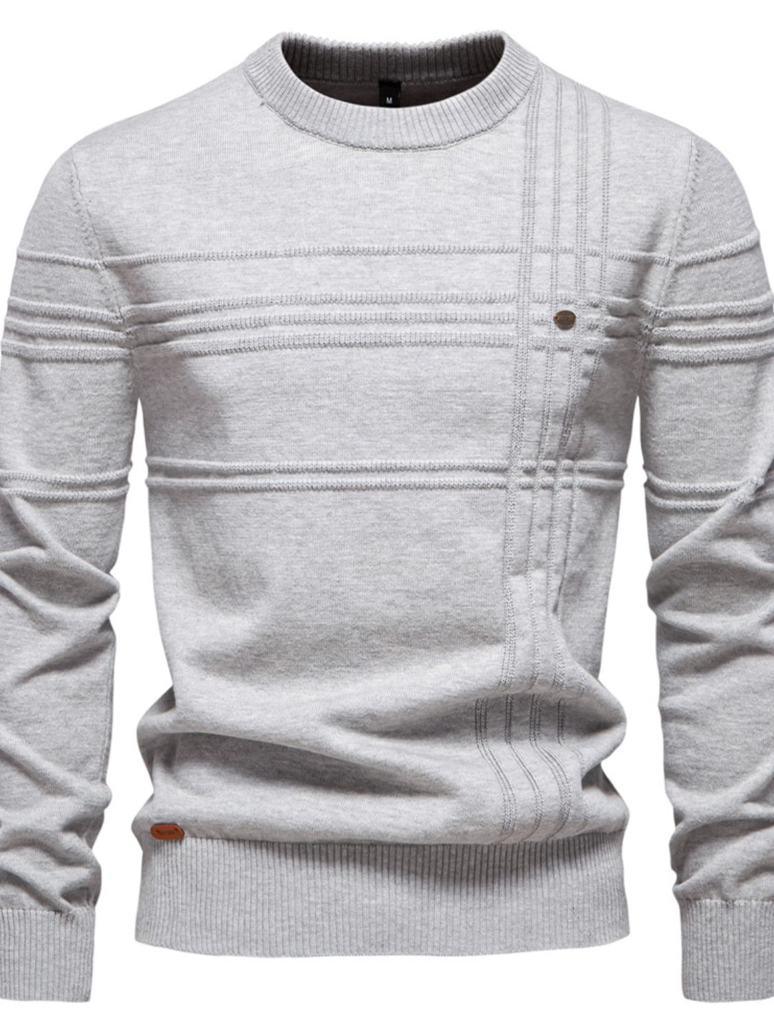 Men's Round Neck Striped Sweater for Comfortable Casual Style