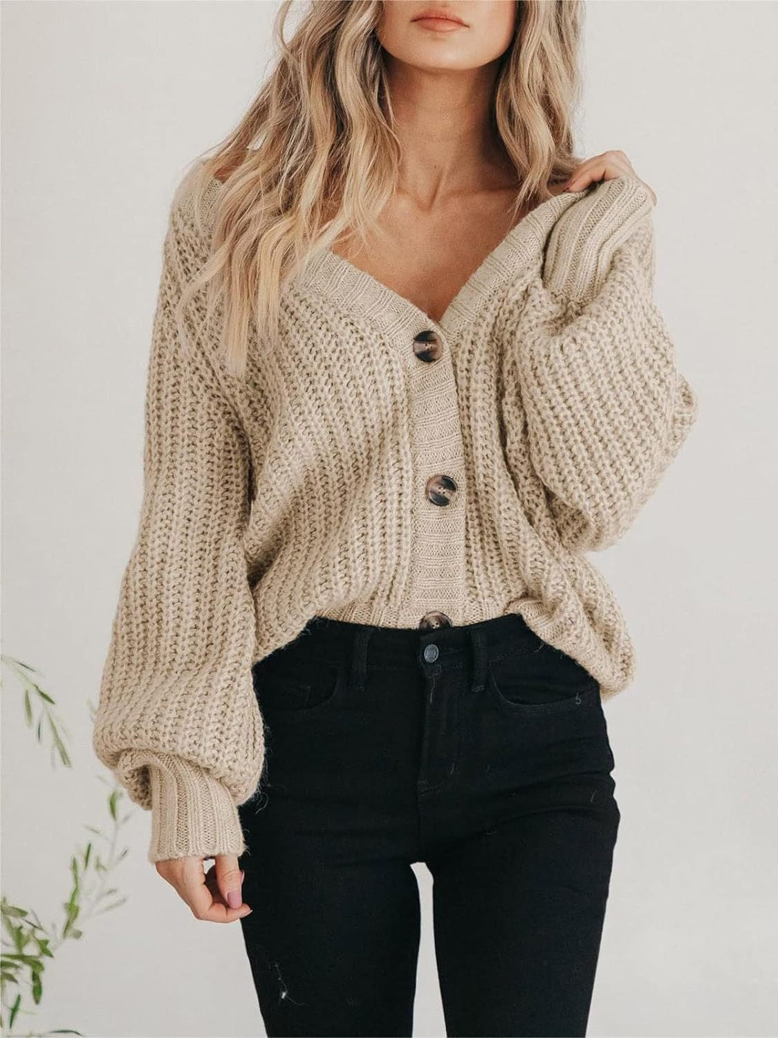 Button Up Long Sleeve Cardigan for Stylish Comfort Wear