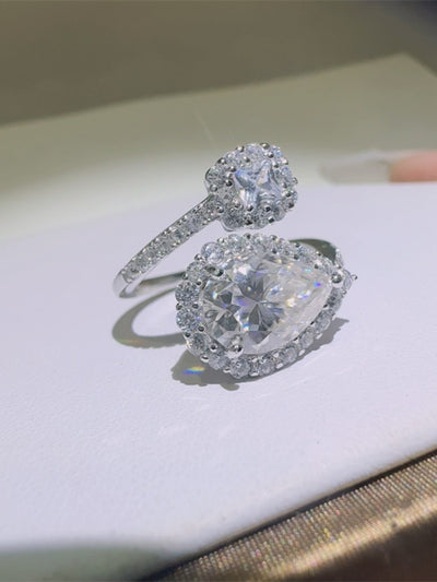 2 Carat Moissanite 925 Sterling Silver Bypass Ring Design