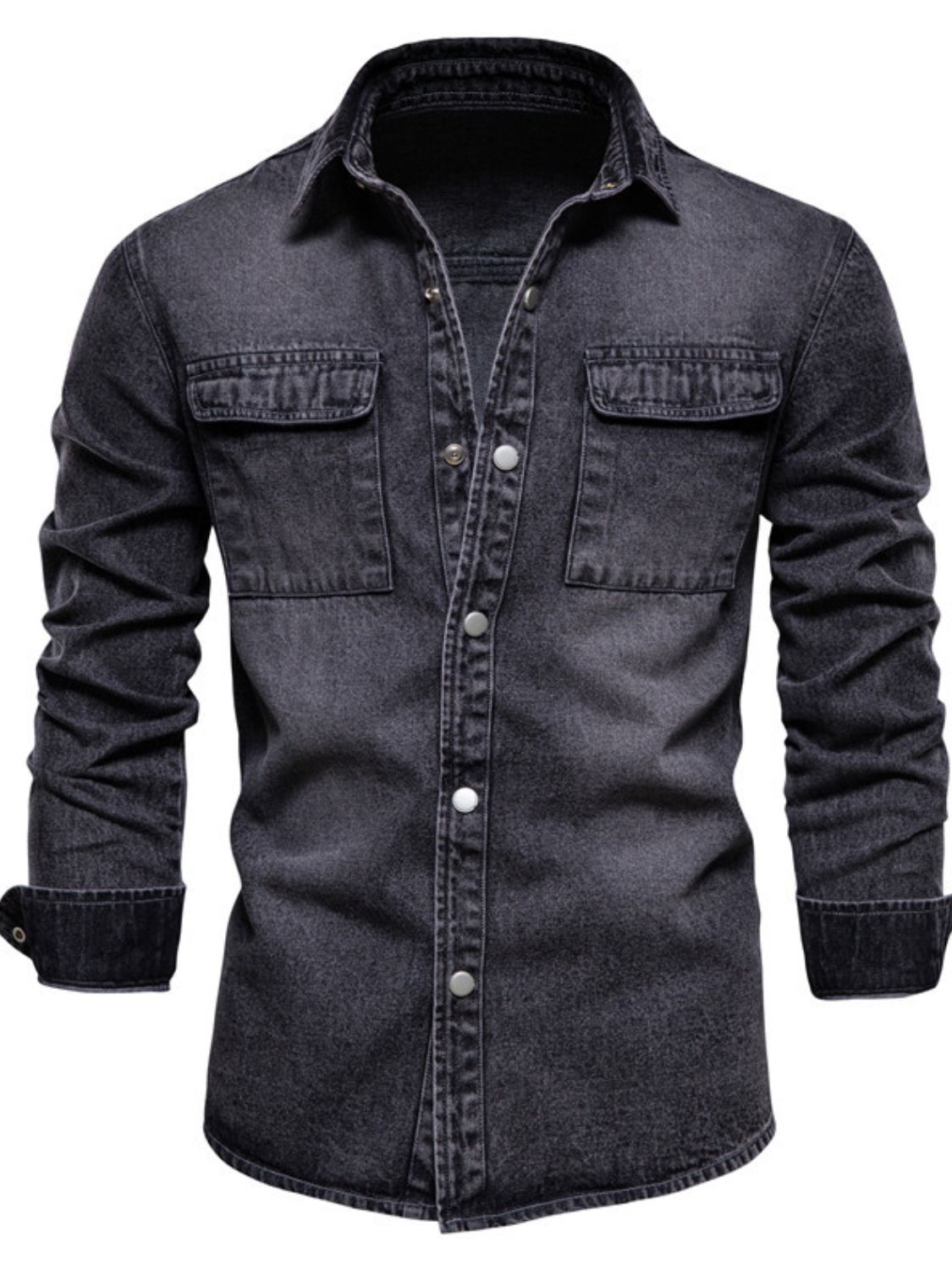 Men's Button Down Chest Pocket Denim Jacket for Men Classic