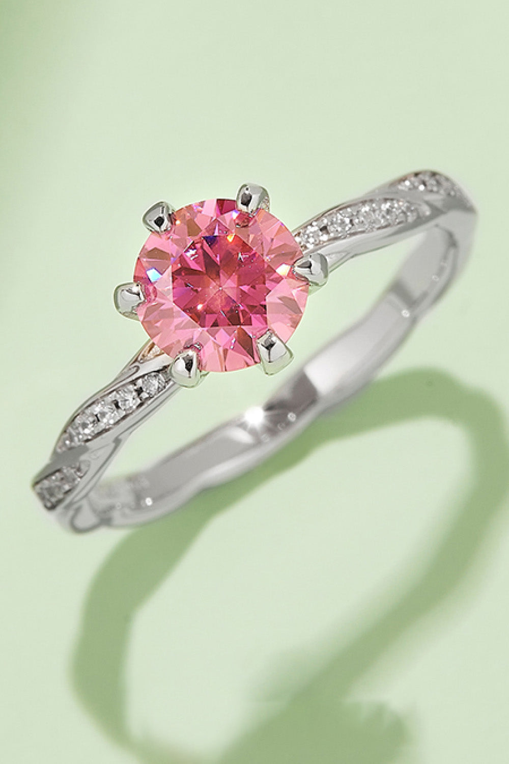 1 Carat Moissanite Contrast 925 Sterling Silver Ring Gift