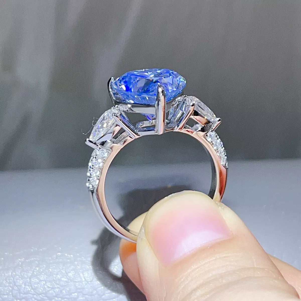 Bague cœur en argent sterling 925 avec moissanite de 6 carats