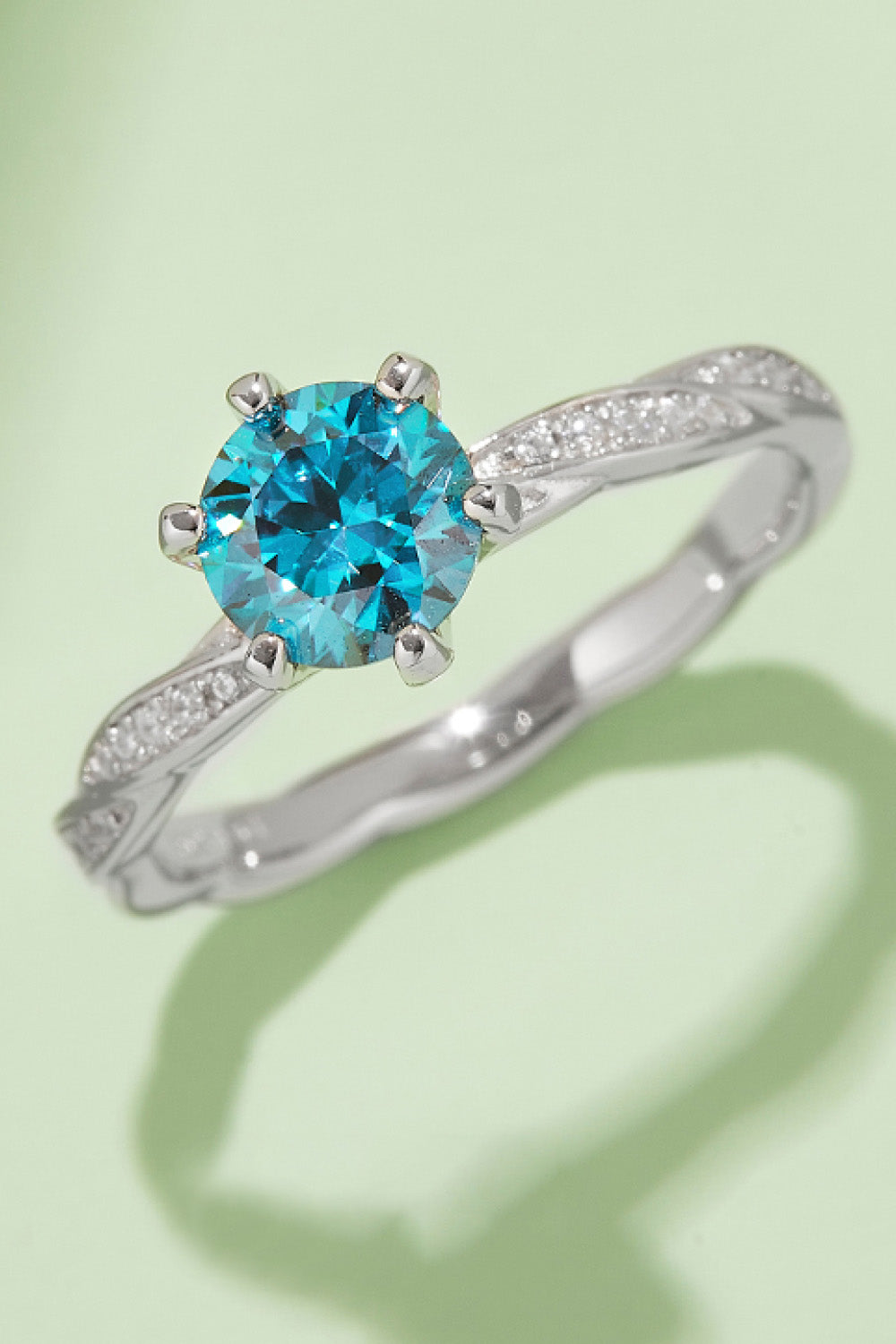 1 Carat Moissanite Contrast 925 Sterling Silver Ring Gift