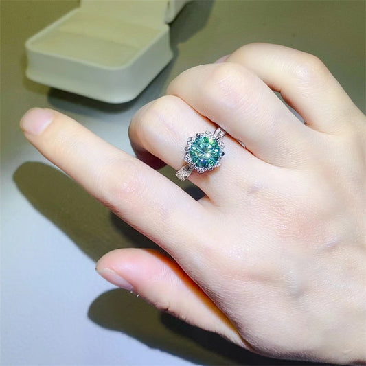 2 Carat Moissanite 925 Sterling Silver Ring for Elegance
