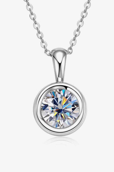 2 Carat Moissanite Gold & Platinum Necklace