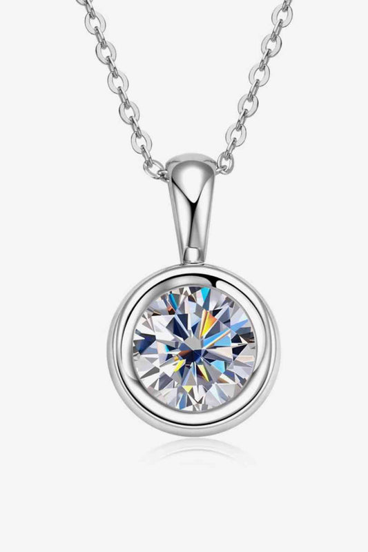 2 Carat Moissanite Gold & Platinum Necklace