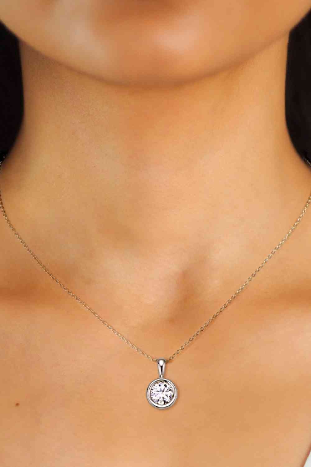 2 Carat Moissanite Gold & Platinum Necklace