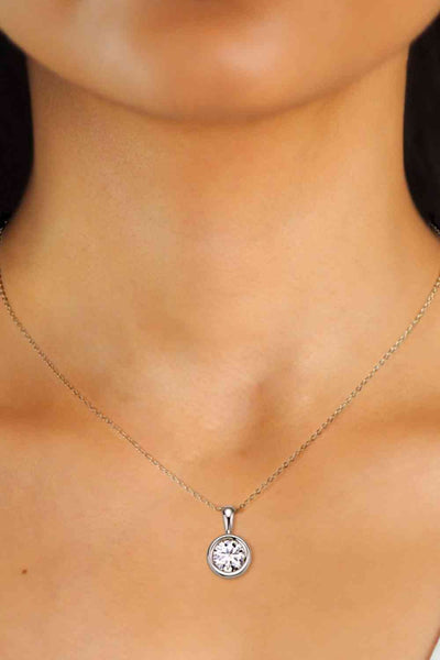 2 Carat Moissanite Gold & Platinum Necklace