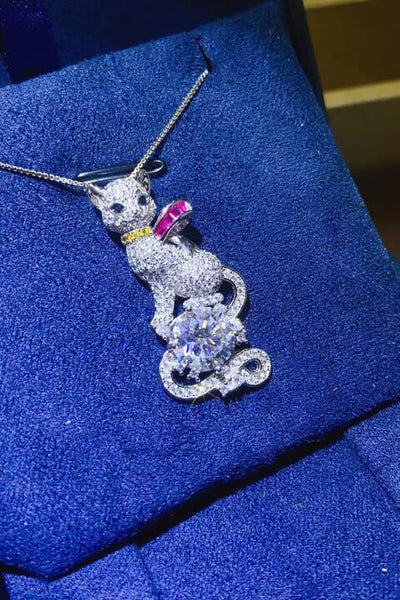 2 Carat Moissanite Necklace, Zircon Accents