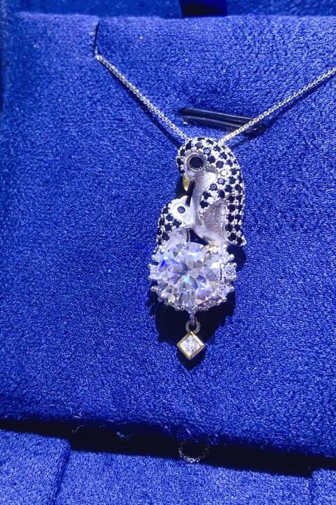 2 Carat Moissanite & Zircon Necklace, Platinum-Plated