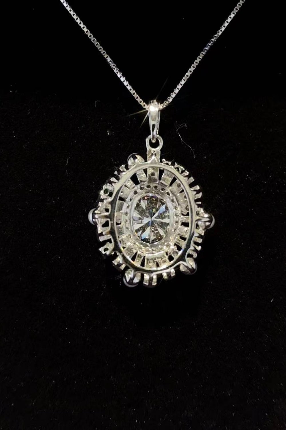 2 Carat Moissanite Necklace, Gift Boxed
