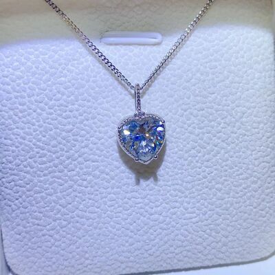 2 Carat Moissanite Necklace, Statement Weight