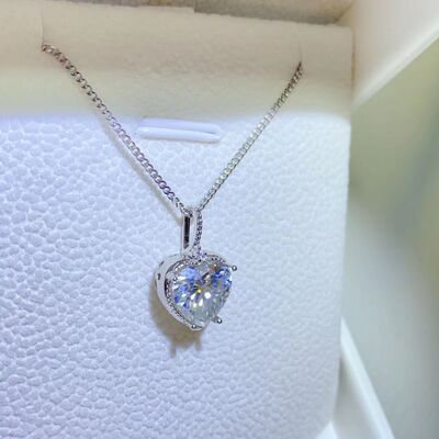 2 Carat Moissanite Necklace, Statement Weight