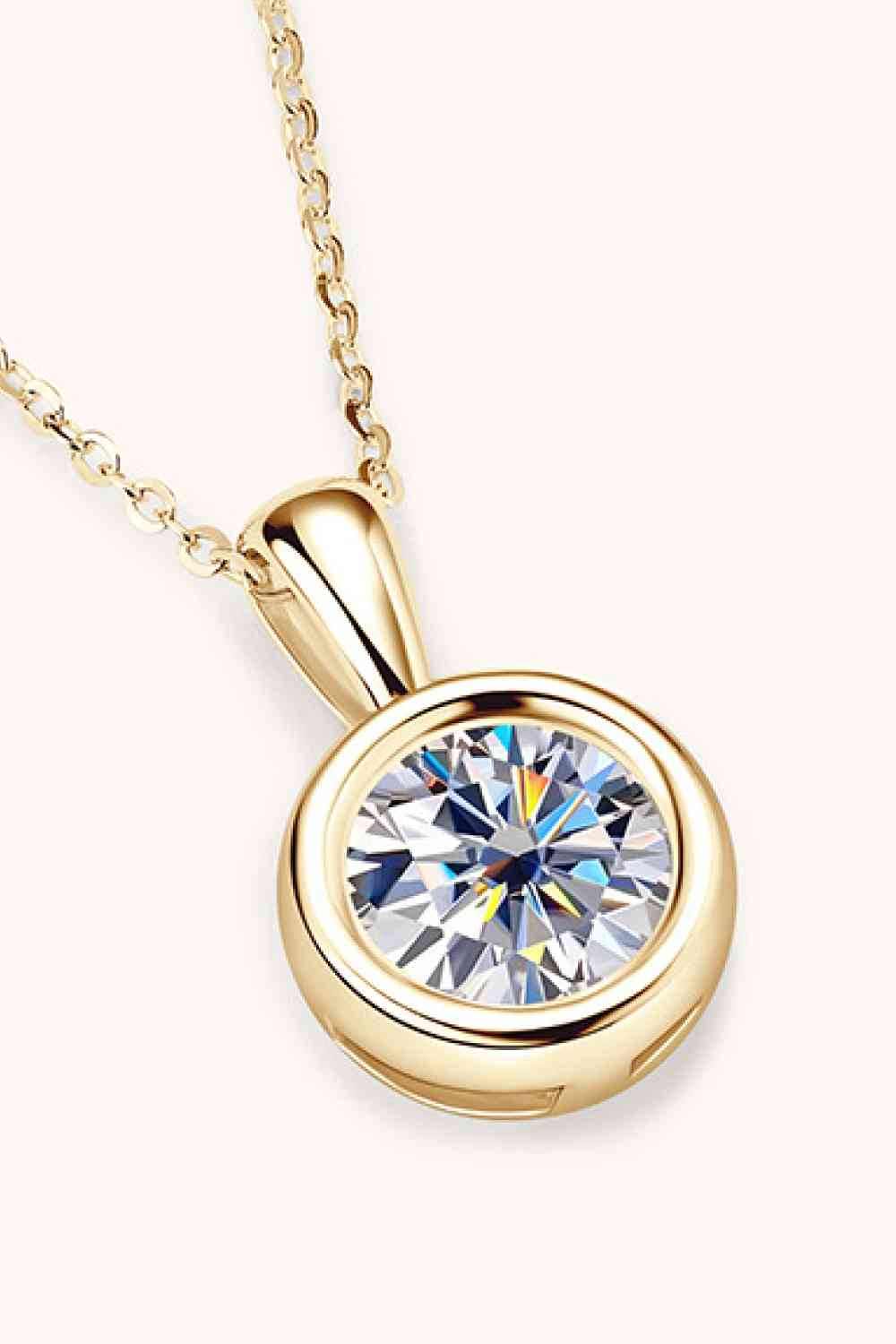 2 Carat Moissanite Gold & Platinum Necklace