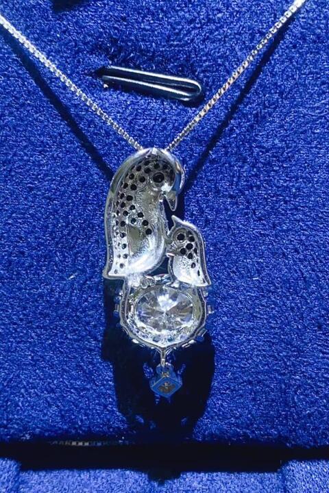 2 Carat Moissanite & Zircon Necklace, Platinum-Plated