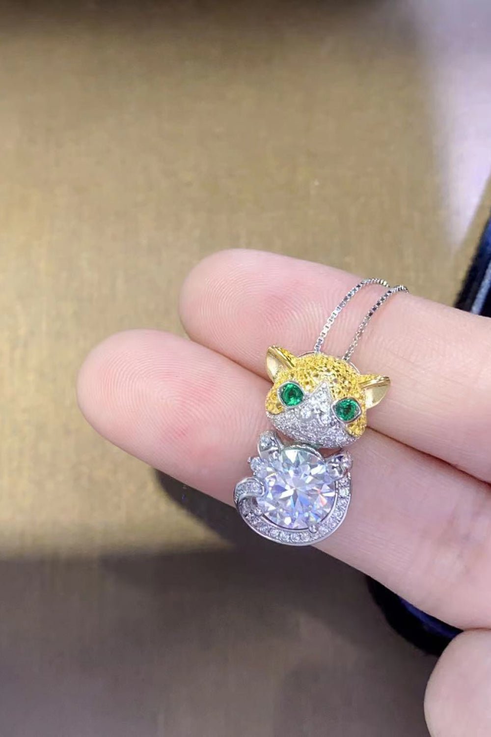 2 Carat Moissanite & Zircon Necklace, Boxed