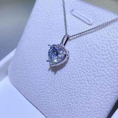 2 Carat Moissanite Necklace, Statement Weight