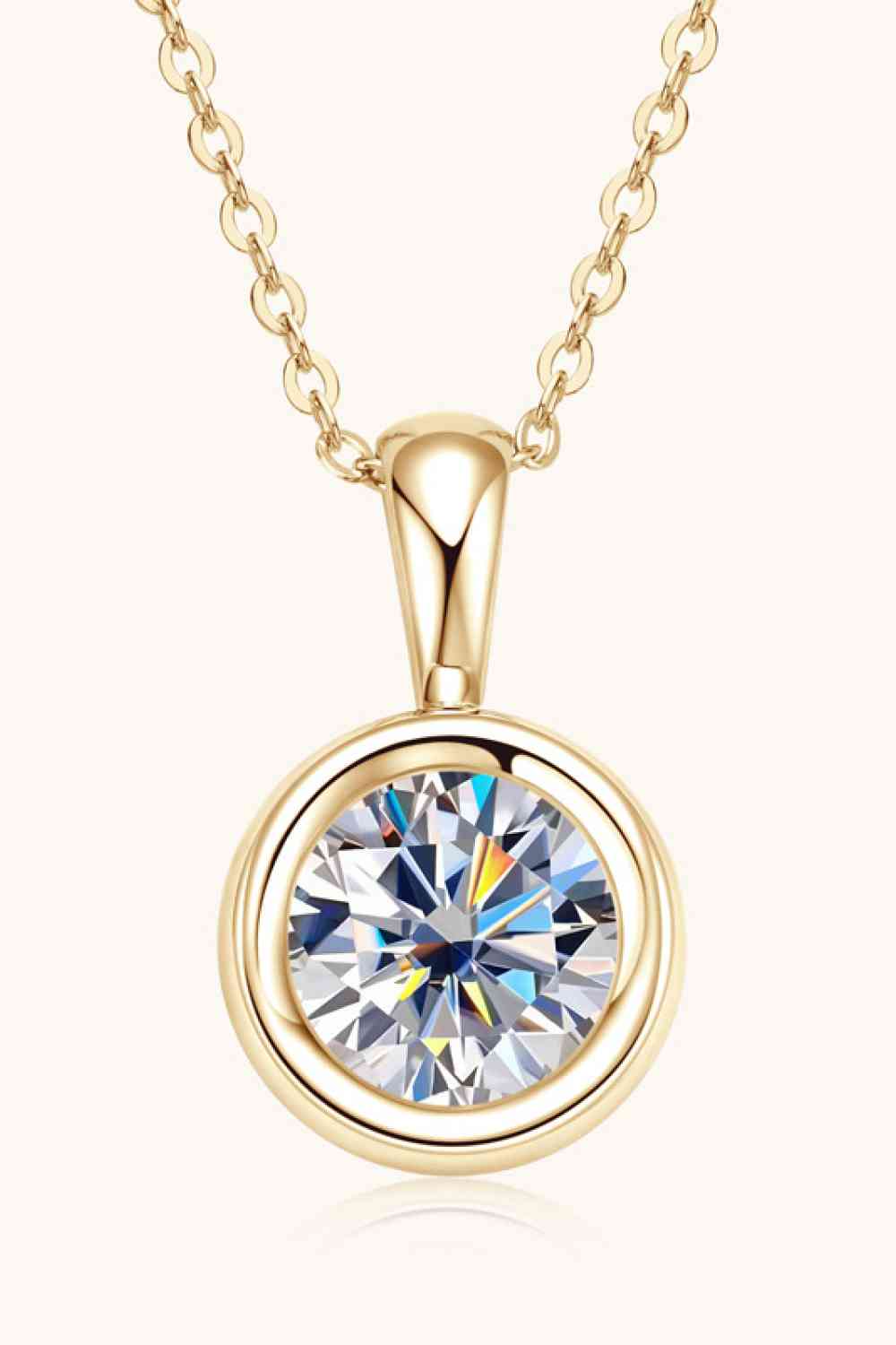 2 Carat Moissanite Gold & Platinum Necklace