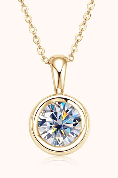 2 Carat Moissanite Gold & Platinum Necklace
