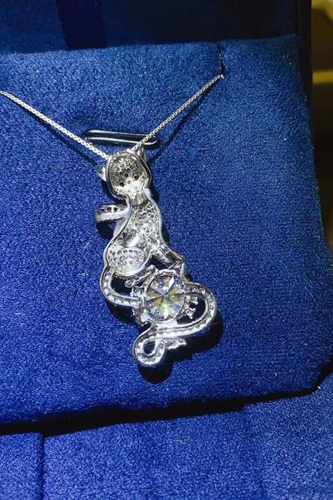 2 Carat Moissanite Necklace, Zircon Accents