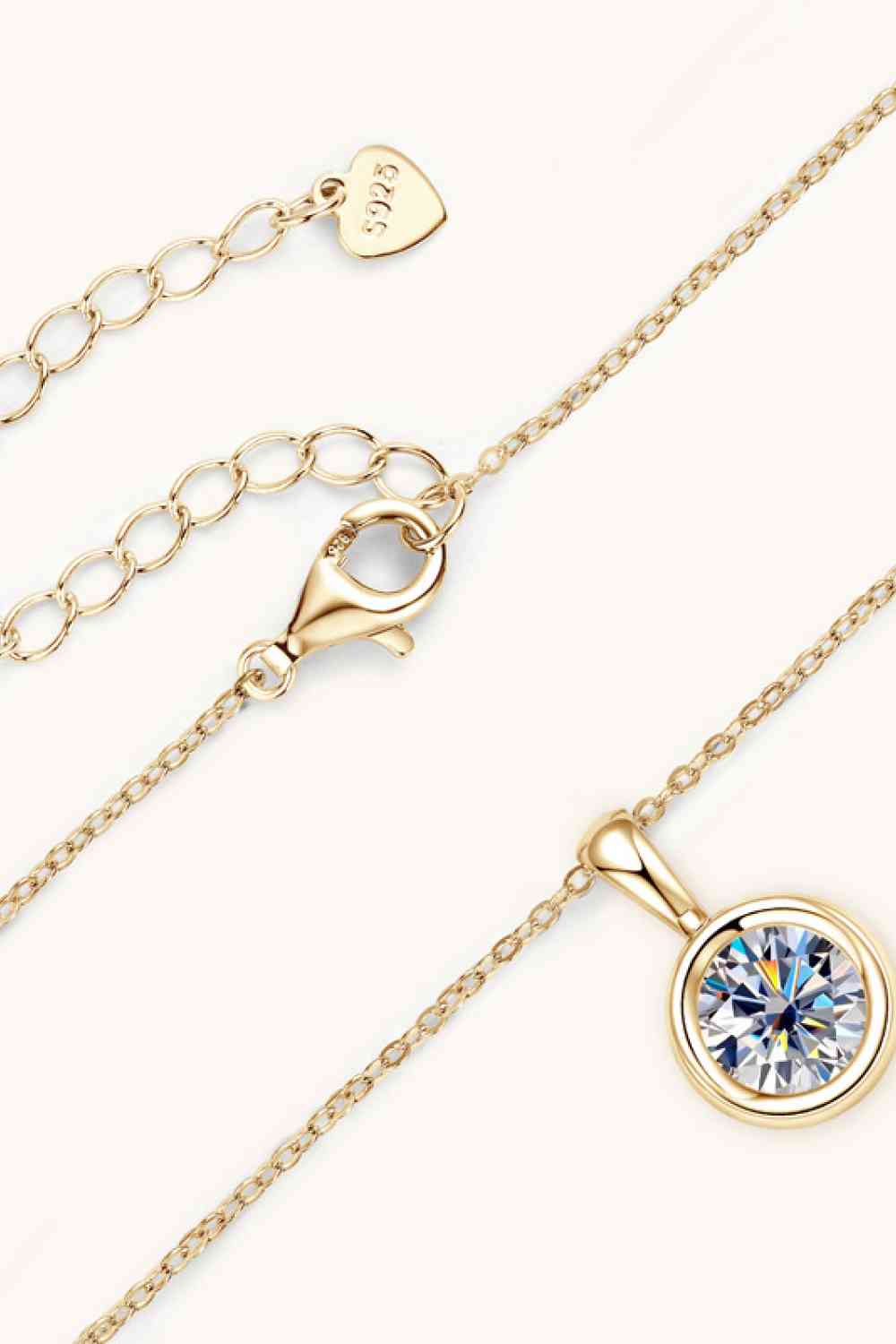 2 Carat Moissanite Gold & Platinum Necklace