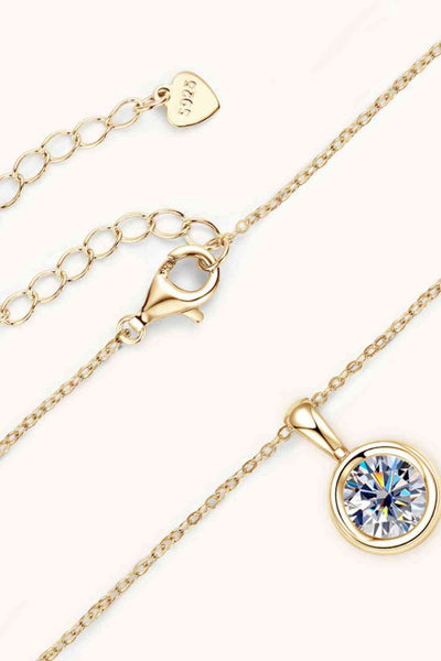 2 Carat Moissanite Gold & Platinum Necklace