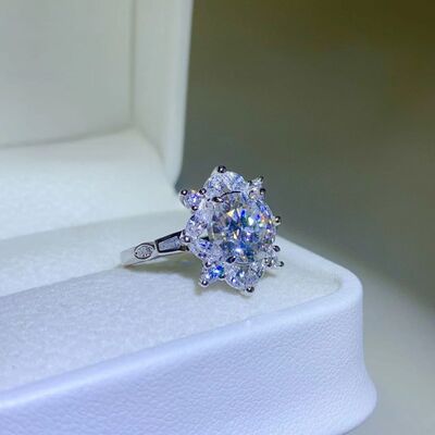 2 Carat Moissanite 925 Sterling Silver Ring for Elegance