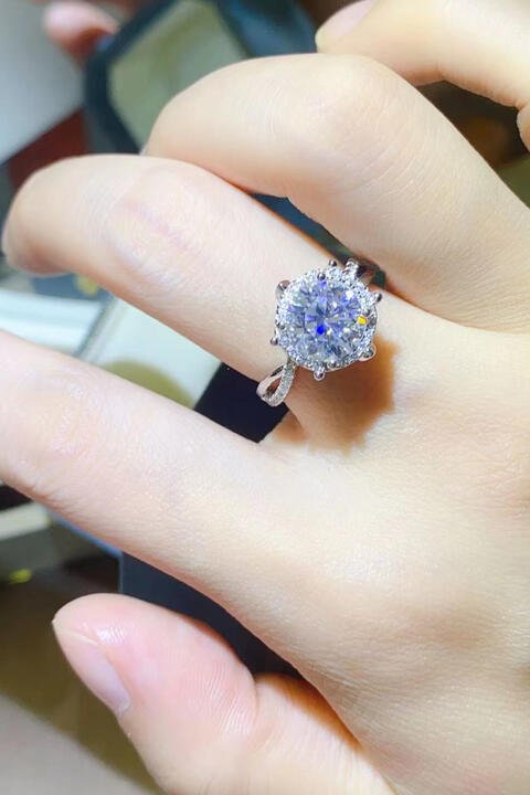 Elegant 2 Carat Moissanite 925 Sterling Silver Ring