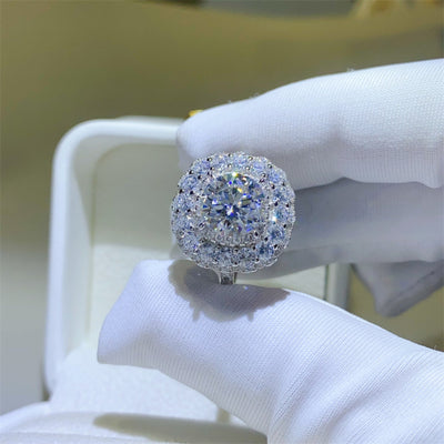 2 Carat Moissanite 925 Sterling Silver Ring for Elegance