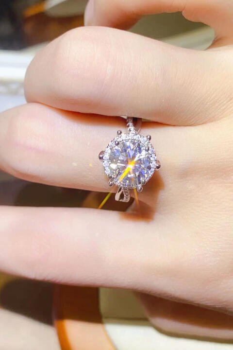 Elegant 2 Carat Moissanite 925 Sterling Silver Ring