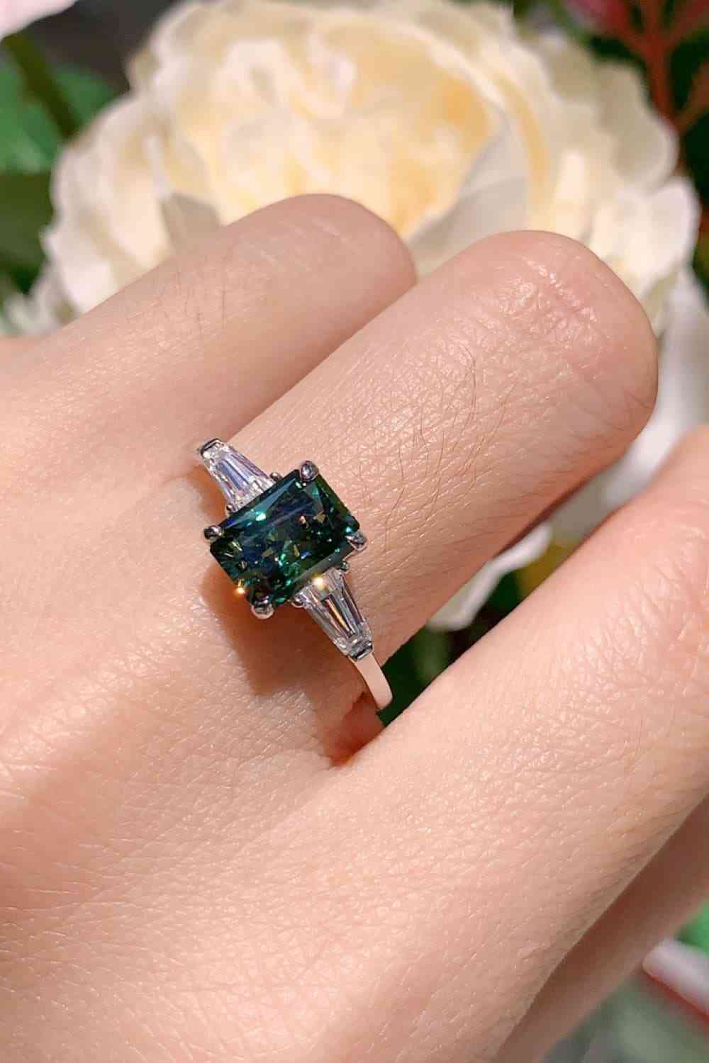 Elegant 2 Carat Moissanite 925 Sterling Silver Ring