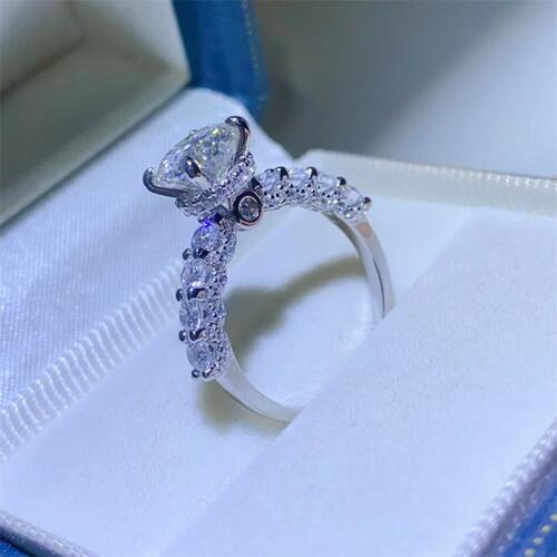 Elegant 2 Carat Moissanite 925 Sterling Silver Ring