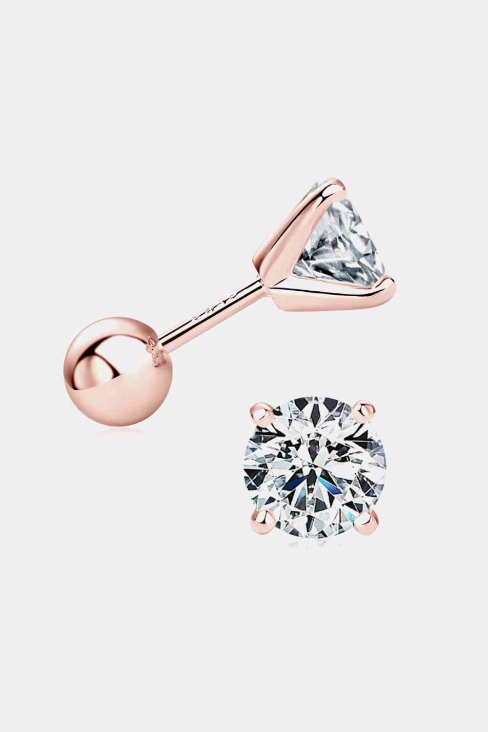 2 Carat Moissanite 925 Sterling Silver Stud Earrings Set
