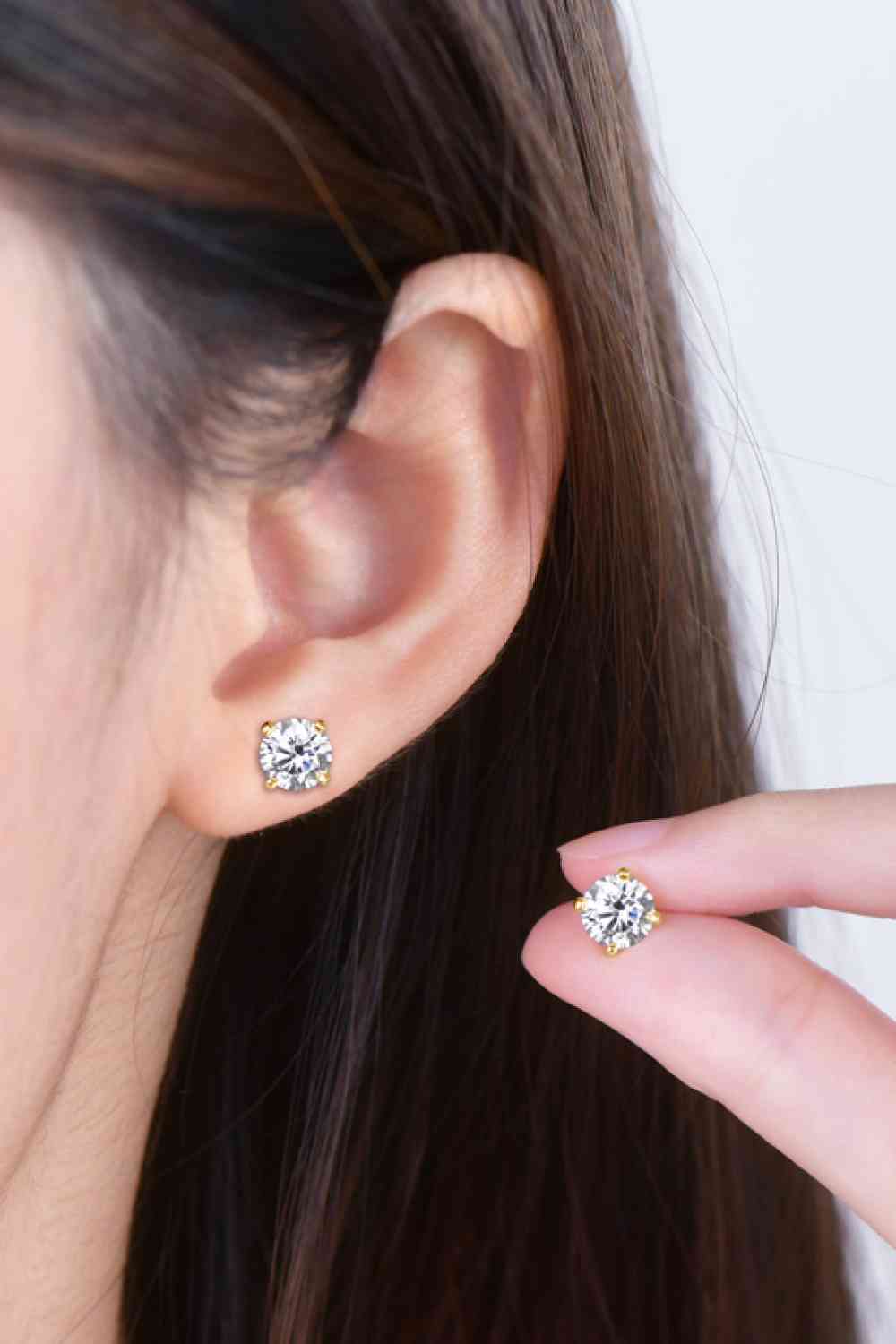 2 Carat Moissanite 925 Sterling Silver Stud Earrings Set