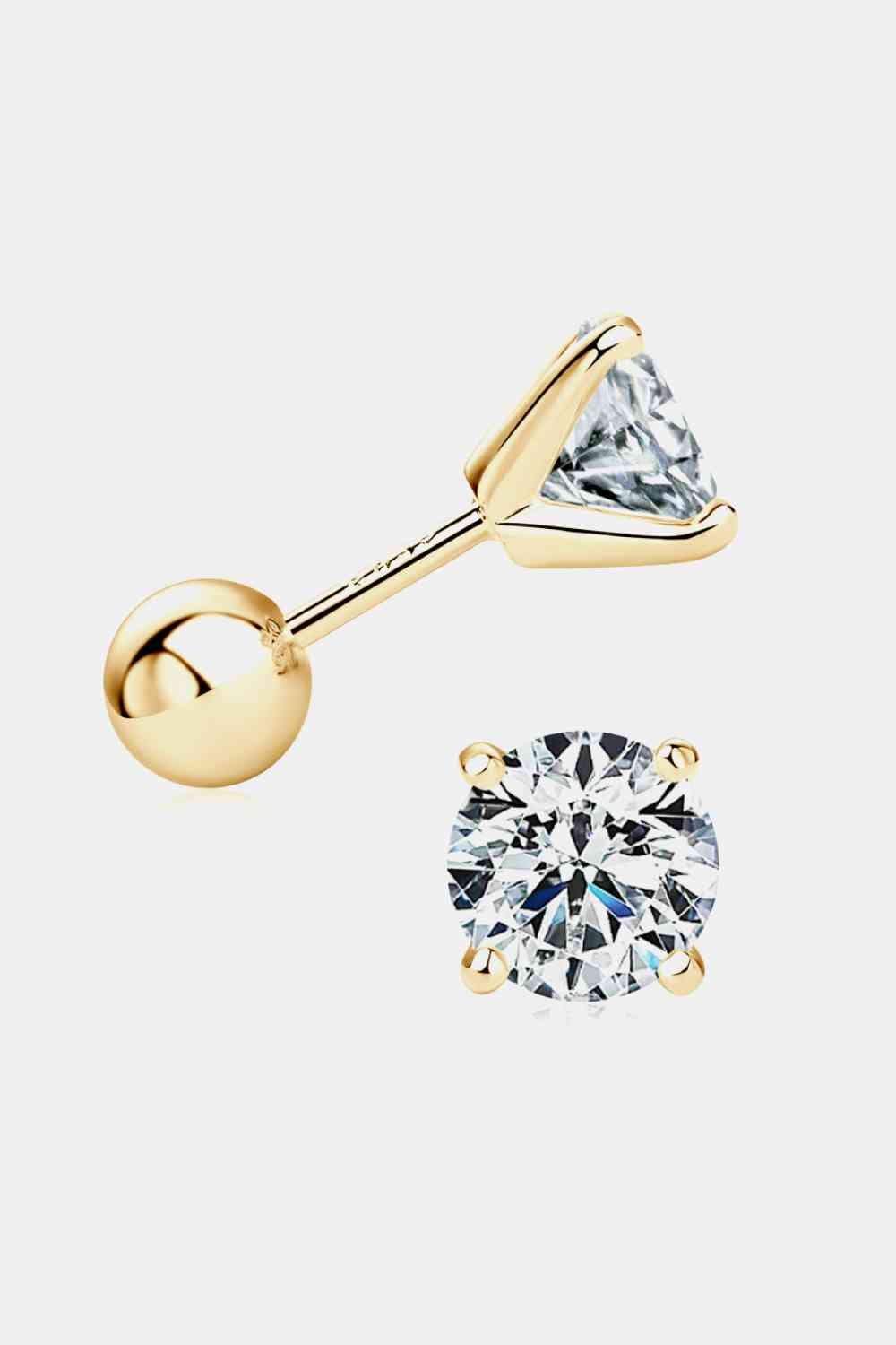 2 Carat Moissanite 925 Sterling Silver Stud Earrings Set