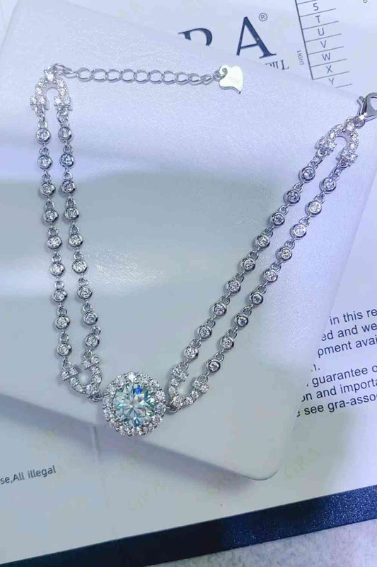 2 Carat Moissanite Double-Layered Bracelet for Elegance
